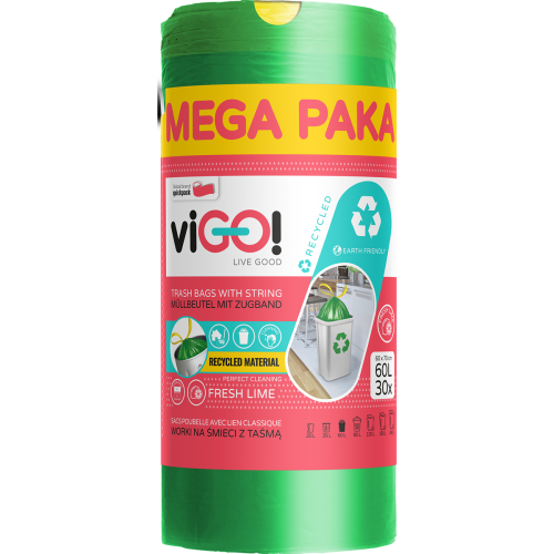Vigo! eko worki ld z taśmą zielone limonka 60 l 30szt