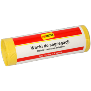 Topseller worki do segregacji 120 l żółte 8szt.