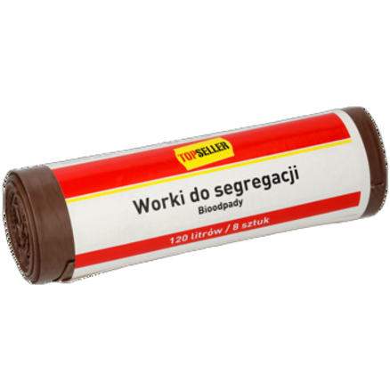 Topseller worki do segregacji 120 l brązowe 8szt. Topseller worki do segregacji 120l brązowe 8szt.