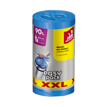 Jan niezbędny worki na śmieci zawiązywane niebieskie 90 l 50 sztuk Jan niezbędny worki na śmieci zawiązywane niebieskie 90l 50 sztuk
