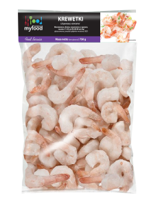 myfood krewetki białe (litopenaeus vannamei) 31-40 szt./lb blanszowane obrane z ogonem, produkt głęboko mrożony, glazurowane, masa netto: 750 g/1000 g