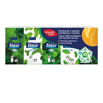 chusteczki higieniczne velvet aroma eucalyptus & menthol a'10 0c9d32e5bb8ed61a7c86b5ecf6f213bc