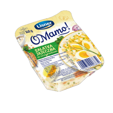 Sałatka jajeczna ze szczypiorkiem z widelczykiem Lisner 140 g Sałatka jajeczna ze szczypiorkiem z widelczykiem Lisner 140g