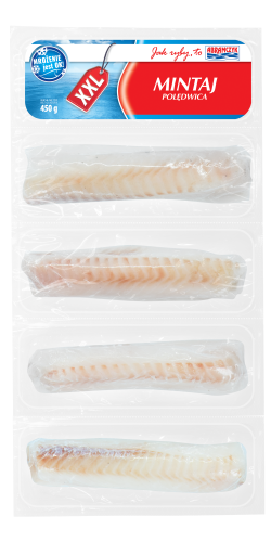 abramczyk mintaj polędwice bez skóry bez dodatków 10% 450/500g
