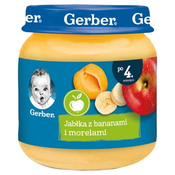 gerber deserek jabłka z bananami i morelami po 4 miesiącu 125 g a4df85dfe3968b8ac70be5cad4e544e0