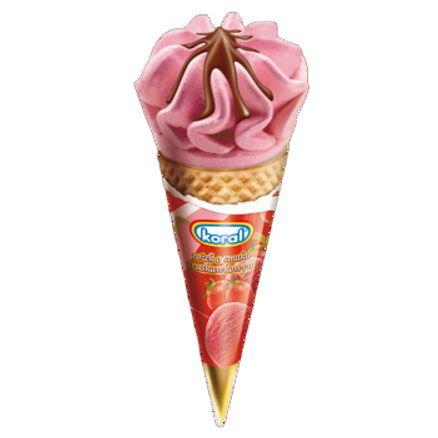 Koral lody o smaku truskawkowym rożek 110 ml Koral lody o smaku truskawkowym rożek 110 ml