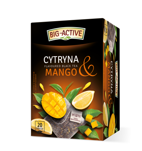 big-active herbata czarna aromatyzowana o smaku mango i cytryny. 20 torebek x 2g big-active herbata czarna aromatyzowana o smaku mango i cytryny. 20 torebek x 2g