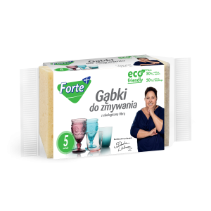forte+ gąbki do zmywania z eko fibrą 5 szt.