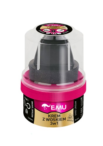 emu krem z woskiem do butów 3w1 (instant shine shoe wax cream) - czarny 50ml
