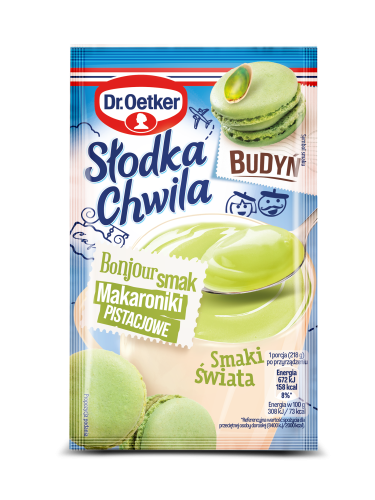 dr. oetker słodka chwila budyń smak makaroniki pistacjowe 43g
