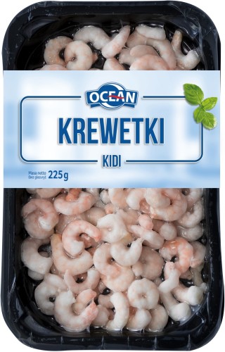 abramczyk krewetki kidi 200-500 blanszowane bez głowy bez pancerza bez ogonka 20% 225/281g ocean