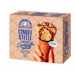Sammontana Lody rożki Cinque Stelle Caramello Salato 6 szt. 360 g/540 ml