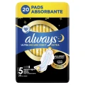 always ultra secure night extra podpaski ze skrzydełkami rozmiar 5 20 szt.