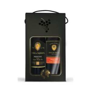 'Zestaw: Terra di marpia wino Primitivo 0,75 l + Apulia sacra wino Primitivo 0,75 l