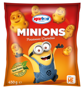 agrarfrost minionki, ciasto ziemniaczane formowane w figurki, wstępnie podsmażone, produkt głęboko mrożony, 450 g