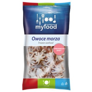 myfood ośmiorniczki "baby" całe, surowe, rozmiar: 40-80 szt./kg, glazura: 20%, 800 g/1000 g