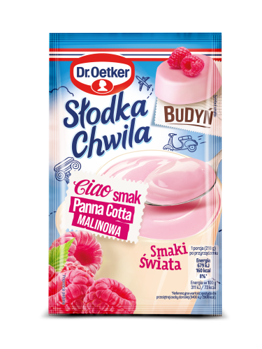 dr. oetker słodka chwila budyń smak panna cotta malinowa 43g