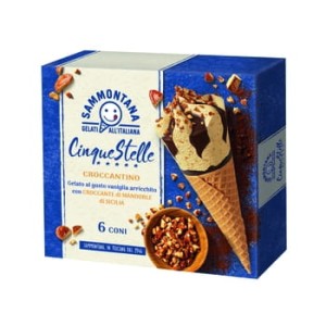 Sammontana Lody rożki Cinque Stelle Croccantino 6 szt. 450 g/720 ml