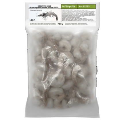 krewetka biała vannamei surowa, obrana z ogonem, 16-20 szt/lb 25% glazury, 1kg/0,75kg nord capital krewetka biała vannamei surowa, obrana z ogonem, 16-20 szt/lb 25% glazury, 1kg/0,75kg nord capital