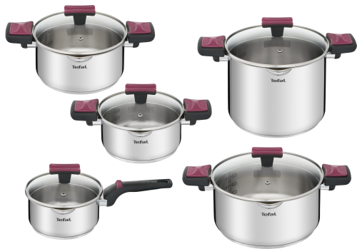 zestaw garnków tefal cook&amp;clip 10 elementów g723sa74
