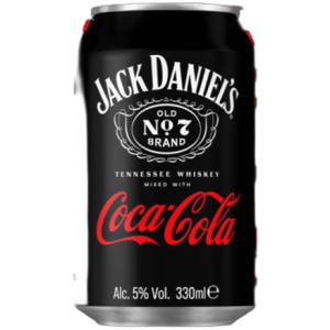 'Jack Daniel's Tennessee Whiskey mixed with Coca Cola 5% Vol. 330 ml