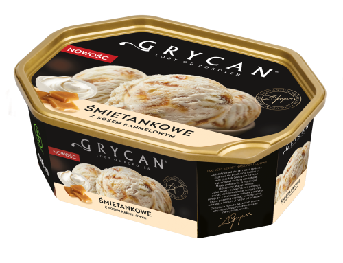 Lody Grycan Śmietankowe z sosem karmelowym 900ml.