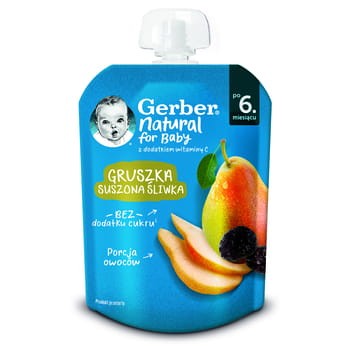 Gerber deserek w tubce gruszka suszona śliwka po 6 miesiącu 80 g 208be87bdd9734001a4db50bc1012256