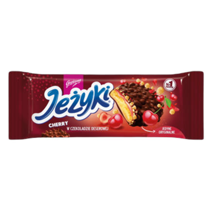 Jeżyki cherry ciastka w czekoladzie deserowej 140 g jeżyki cherry ciastka w czekoladzie deserowej 140 g