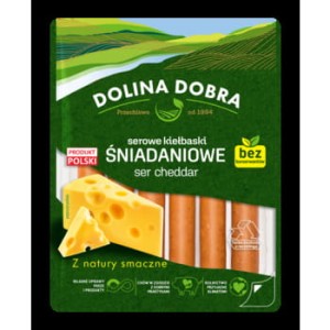 serowe kiełbaski śniadaniowe ser cheddar 250 g dolina dobra