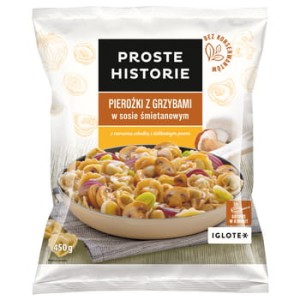 Proste historie - pierożki z grzybami w sosie śmietanowym 450 g