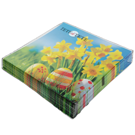 serwetki tete a tete eggs among daffodils 3-warstwowe 33x33cm składane 1/4 20szt. w paczce serwetki tete a tete eggs among daffodils 3-warstwowe 33x33cm składane 1/4 20szt. w paczce