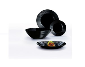 komplet obiadowy 19el, czarny harena black