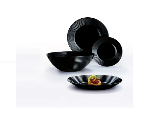 komplet obiadowy 19el, czarny harena black komplet obiadowy 19el, czarny harena black