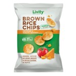 Livity chipsy ryżowe pełnoziarniste o smaku sera cheddar z pomidorowym sosem chutney 60 g