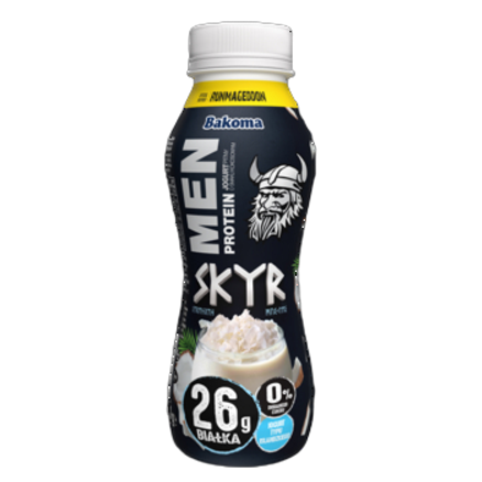 Bakoma men protein skyr jogurt pitny o smaku kokosowym 300 g bakoma men protein skyr jogurt pitny o smaku kokosowym 300g