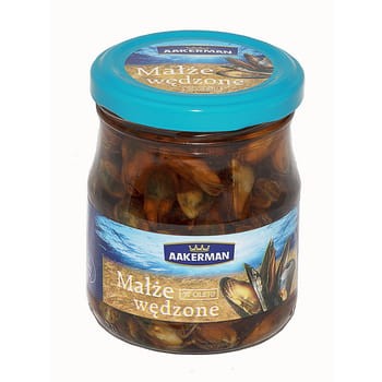 Małże wędzone w oleju 200 g aakerman f8b3098f2efd341370d02fd31383b1a0