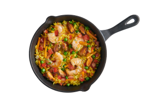 Seafood paella paella z owocami morza z krewetkami i małżami, 400 g family fish