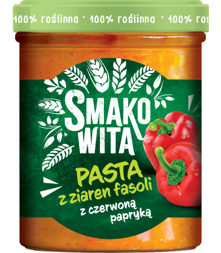 smakowita pasta z ziaren fasoli z czerwoną papryką 180g
