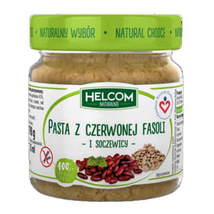 Pasta z czerwonej fasoli i soczewicy Helcom 190 g Pasta z czerwonej fasoli i soczewicy Helcom 190g
