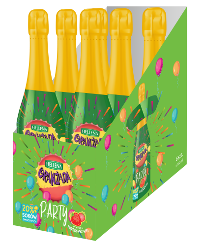 oranżada hellena party w wersji truskawkowej 20% soku 0,75l