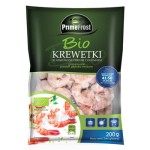 primefrost bio krewetki blanszowane obrane z ogonkiem, rozmiar: 41-50 szt./lb, glazura: 20%, 200 g/250 g, produkt głęboko mrożony