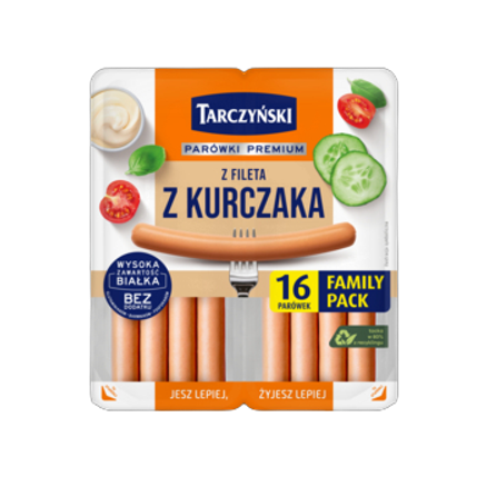 Parówki z fileta z kurczaka family pack 360 g tarczyński parówki z fileta z kurczaka family pack 360g tarczyński