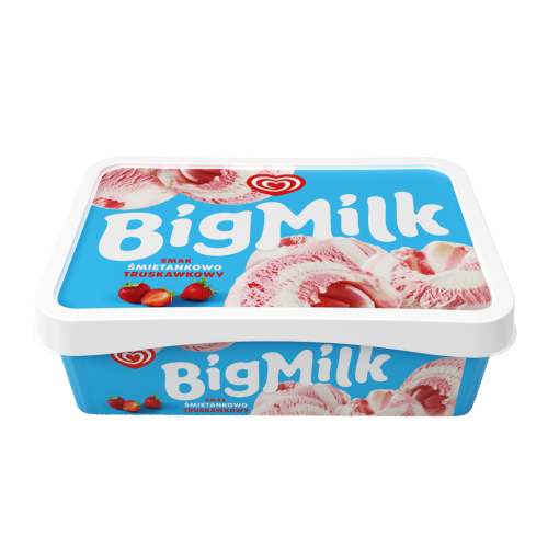 Big Milk Lody śmietankowo-truskawkowe 900 ml