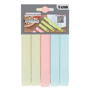 klipsy do zamykania woreczków 12x1,5cm- 5 sztuk vespero 380bd4098177c7e08d25a4c5be5e059a