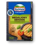 hochland grillowy. medaliony serowe z pomidorami i bazylią na grilla. 2 x 60 g