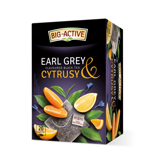 big-active herbata czarna earl grey o smaku bergamotki i cytrusów, aromatyzowana 20 torebek x 2g (40g)