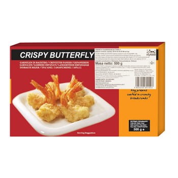 myfood krewetka biała (litopenaeus vannamei) 26-30 szt./lb panierowana butterfly, głęboko mrożona 500 g 29d1211cb36365f40317008e88404bc2