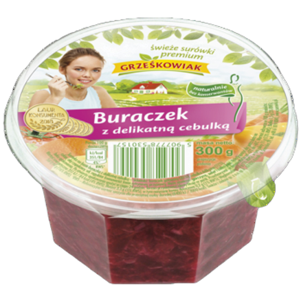 Surówka buraczek z delikatną cebulką polska 300 g grześkowiak surówka buraczek z delikatną cebulką polska 300g grześkowiak