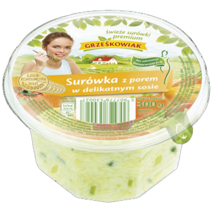 Surówka z porem w delikatnym sosie polska 300 g grześkowiak surówka z porem w delikatnym sosie polska 300g grześkowiak