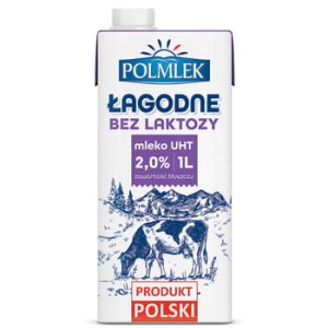 polmlek mleko łagodne bez laktozy 2% 1 l